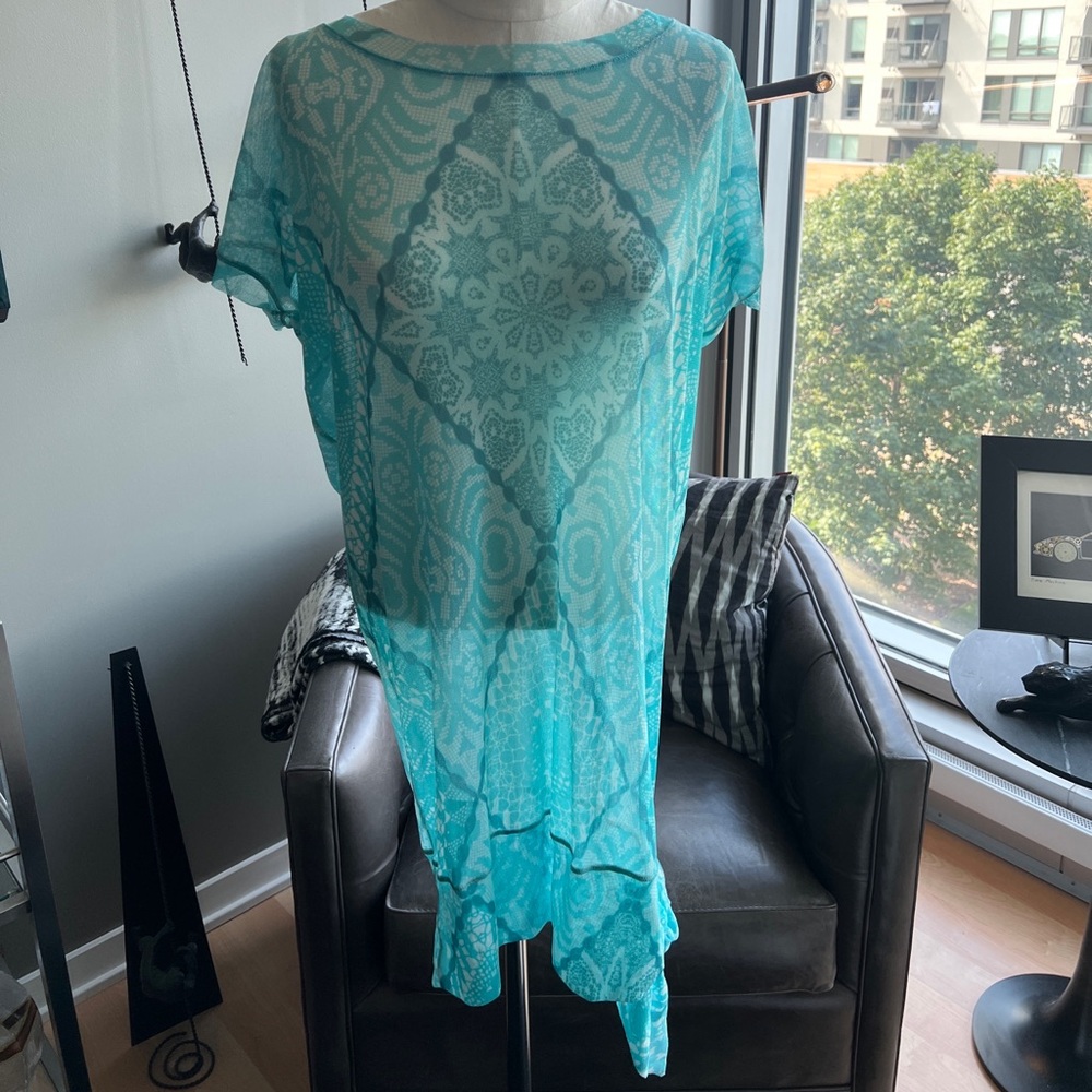 New Fuzzi Side Tie Swim Short Sleeve Coverup Size Small
